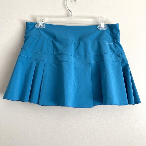 Nike Dri-Fit Pleated Perforated Tennis Court Golf Skort Teal Blue Size Medium - Picture 5 of 8